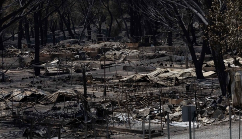 Daños causados por el incendio en la sierra oeste de Madrid. 