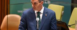 El presidente del Gobierno, durante su discurso.