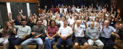 The celebration of the successful launch of the FLEX satellite at ADEIT-UV Foundation.  