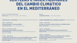 Cartel del Seminario: "Certezas e incertidumbres del cambio climático al mediterráneo"