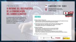 Agenda presentación VI informe del Observatorio de Comunicación del Cambio Climático